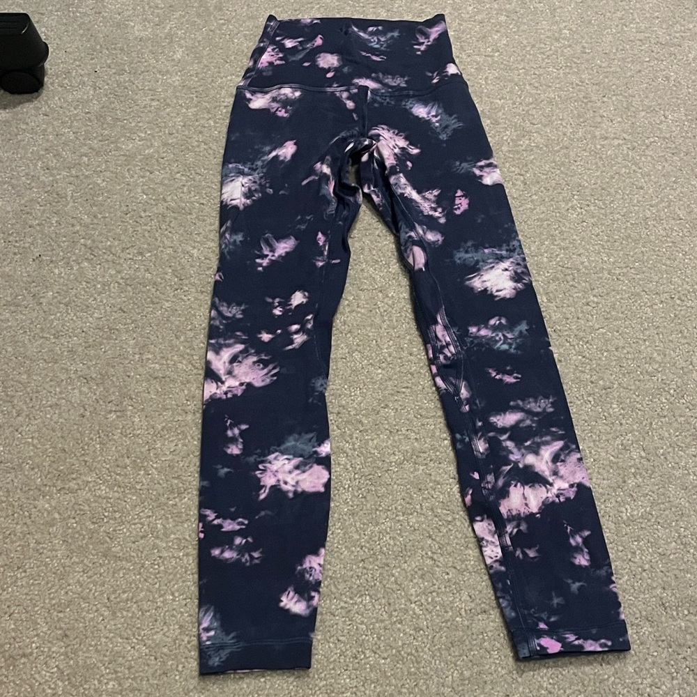 lululemon athletica align high-rise 25” Navy and Pink Tie-Dye Leggings